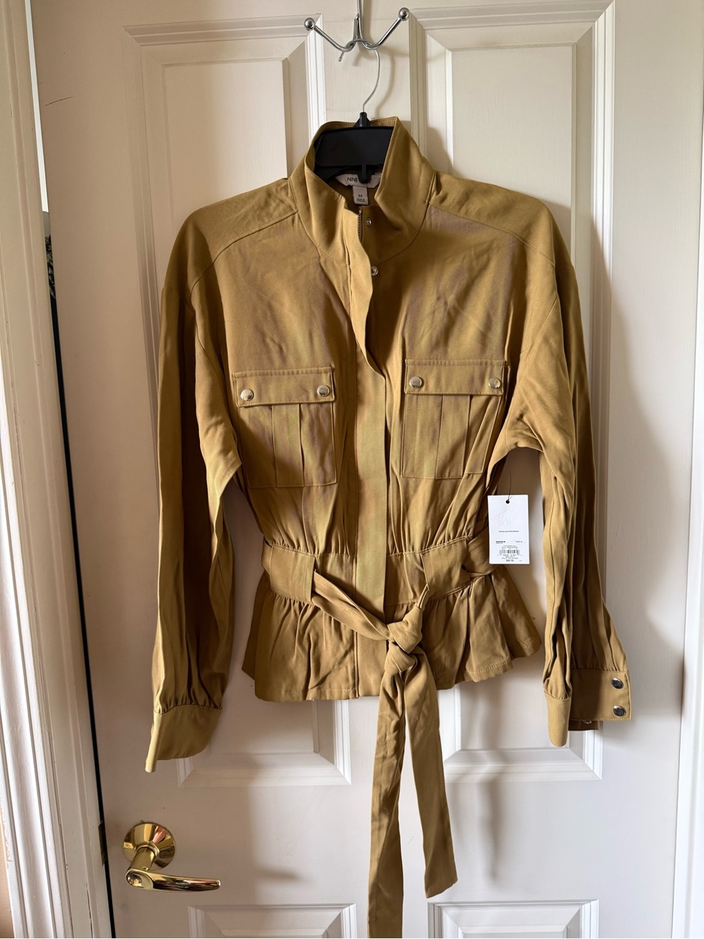 Nine West Women's Belted Utility Jacket in Mustard